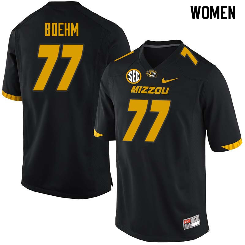 Women #77 Evan Boehm Missouri Tigers College Football Jerseys Sale-Black - Click Image to Close